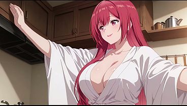 Anak Tiri Pulang Lebih Awal, Ngepoin Istri Bokap Masak Cuma Pakai Baju Tipis. Kureha Enomoto Cosplay Mesum (hasil Ai)
